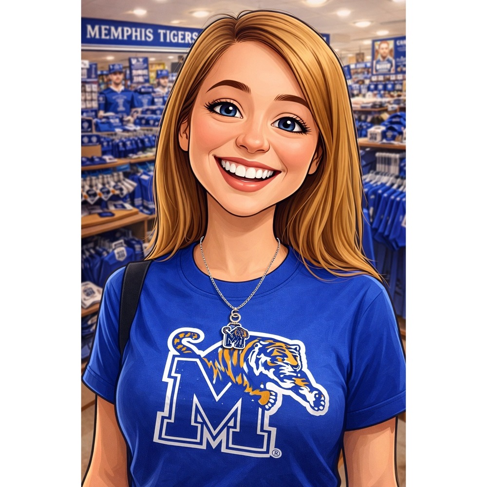 WinCraft Memphis Tiger Necklace Silver Tone Team Logo Pendant Collegiate Jewelry - Picture 3 of 3